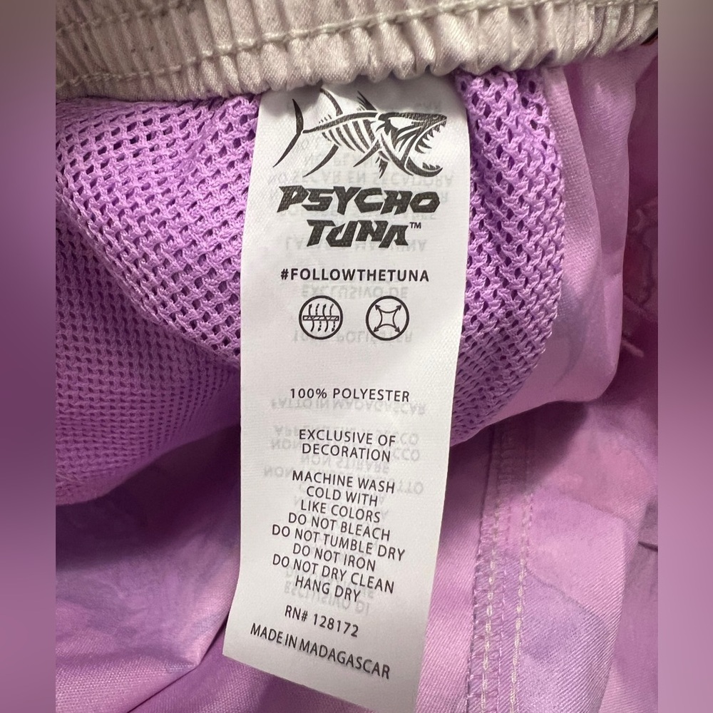 NWT Psycho Tuna Men’s Boardshorts Size XL “Bottom Feeders Cloud Cream - Picture 7 of 9